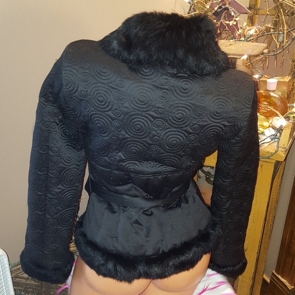 🎉HP 4/25 Bebe detailed genuine rabbit fur coat S - Picture 5 of 7